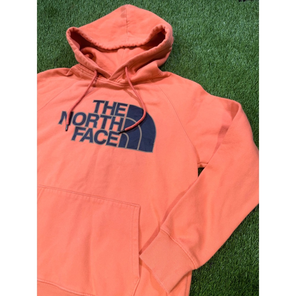 The North Face Womens Orange Logo Pullover Hoodie Sweatshirt Medium